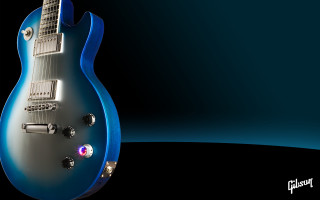 Blue electric guitar black background - electric free wallpaper