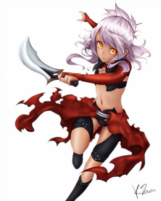 Woman sword red dress blood - her body free wallpaper for mobile