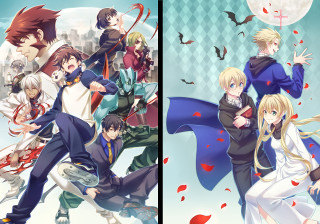 Anime couple bats blood full - a full moon in the sky free wallpaper