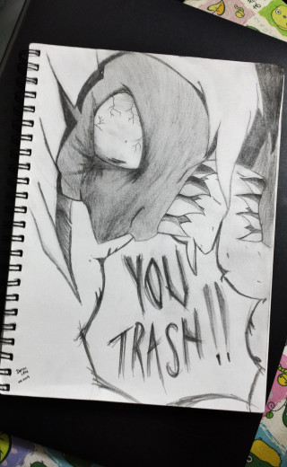 Person hoodie trash notebook drawing - fan art free wallpaper