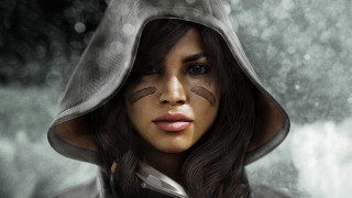Woman hood cat face painted - a hood free wallpaper