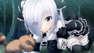 Anime girl white hair teddy - a teddy bear free wallpaper