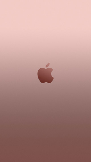 Pink apple logo background red - free 3d render wallpaper for mobile