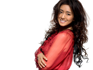 Woman long hair red blouse - sakimichan free wallpaper