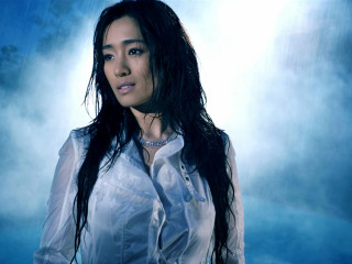 Woman long hair rain blue - free rain wallpaper for desktop