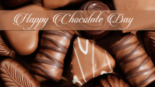 Chocolate pile happy message conceptual - frame free wallpaper