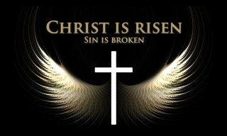 Cross wings quote christ risen - radiant free wallpaper