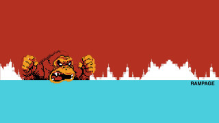 Pixel art dog city red - a red sky behind free wallpaper for desktop