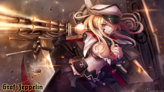 Blonde woman gun military uniform - her hand behind her back free wallpaper