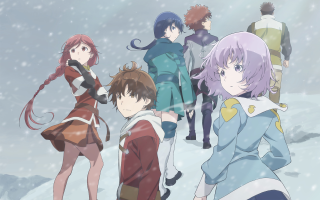 Anime girls snow together winter - free winter wallpaper for desktop