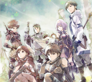 People group swords trees grass - a detailed drawing free wallpaper for tablet