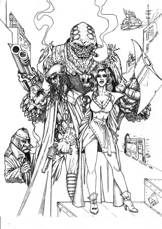 Costume couple guns monster drawing - benjamin marra free wallpaper for mobile