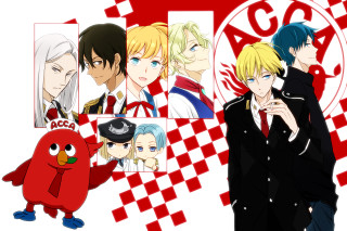 Anime characters red bird group - a mosaic free wallpaper