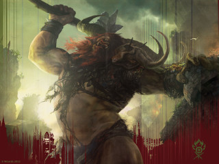 Demon horns sword painting artwork 2 - chris rahn free wallpaper