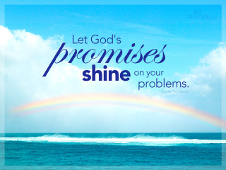 Rainbow ocean god promises shine - a bible verse free wallpaper