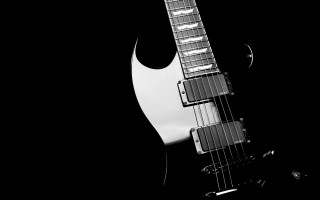 Black white guitar neck background 2 - grunge free wallpaper