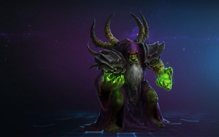 Horned man bearded purple outfit - arcane free wallpaper