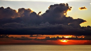 Large cloud ocean sunset time - the sky over the ocean free wallpaper