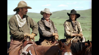 Cowboys riding horses field hills - hill free wallpaper