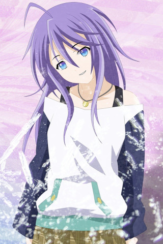 Girl purple hair blue eyes 5 - purple free wallpaper for mobile