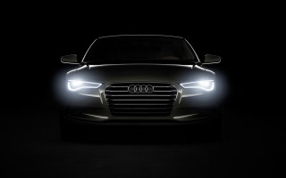 Car dark headlights glowing night - the headlight free wallpaper