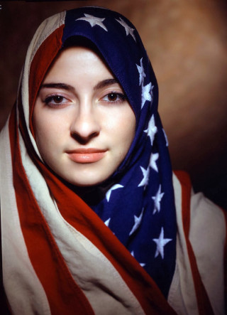 Woman scarf american flag headshot - winning free wallpaper for mobile