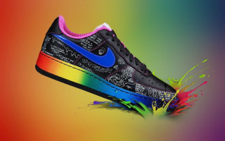 Colorful nike air force rainbow - bottom free wallpaper