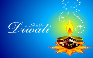 Colorful diwali lit candle blue 4 - light effect free wallpaper