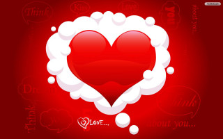 Red heart bubbles thought bubble - a red heart free wallpaper