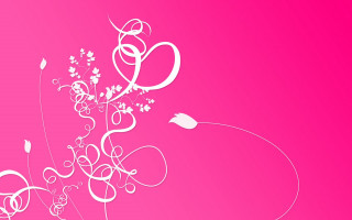 Pink background white floral design - floral free wallpaper