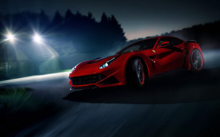 Red sports car night road 6 - bernardo cavallino free wallpaper for desktop