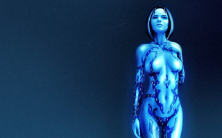 Blue woman chains hands hips - chain free wallpaper