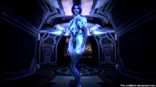 Woman futuristic space blue light 2 - mass effect free wallpaper for desktop