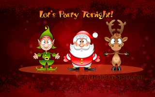 Santa reindeer christmas card red - a christmas card free wallpaper