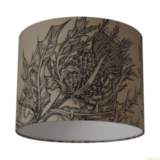 Lamp shade thistle flower drawing - a white background behind free wallpaper for tablet