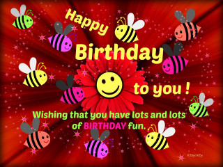 Happy birthday card bees flower - a happy birthday card free wallpaper