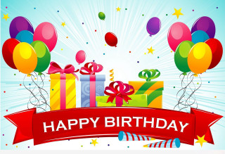 Birthday card balloons festive celebration - a birthday card free wallpaper