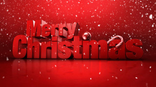 Red merry christmas card snow - merry free wallpaper