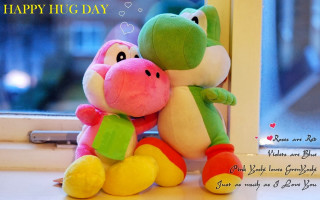 Stuffed animal hug day message - its arm free wallpaper