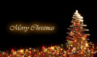 Christmas tree lights merry message - merry christmas free wallpaper