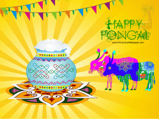 Colorful vase cow background bunting - bapu free wallpaper