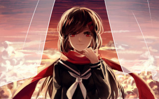 Woman black dress red scarf - a red scarf free wallpaper