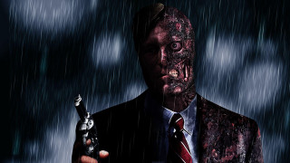 Man suit gun rain bloody - a bloody hand free wallpaper