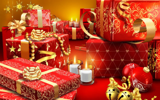 Presents table candles ornaments decoration - a table together free wallpaper