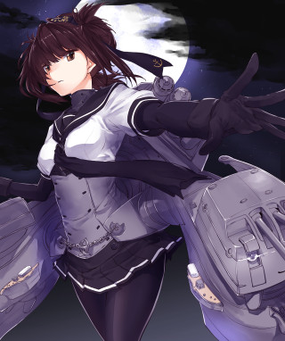 Woman white black outfit suitcase - free fantasy wallpaper for mobile