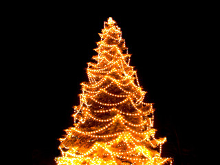 Large christmas tree lights clock - the top of its free wallpaper