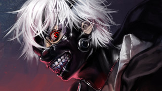 Whitehair redeyes blackmask autodestructive art - a black mask free wallpaper