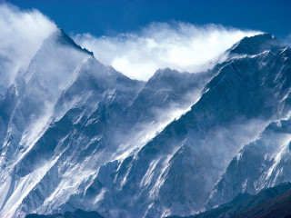 Mountain range clouds snow daytime 2 - an zhengwen free wallpaper