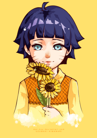 Cartoon girl sad blue eyes - a sunflower free wallpaper for mobile
