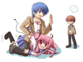 Anime couple sitting speech bubble - a speech bubble above them free wallpaper